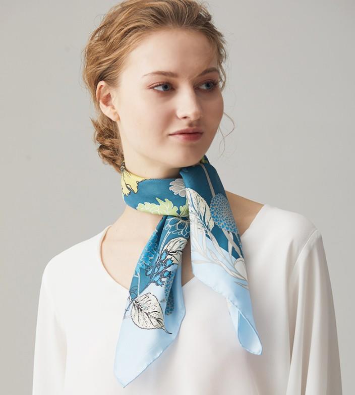 Íseal Íosta 100% Scarf Síoda ​​Pure Monarcha Hangzhou Scaifeanna Síoda ​​Clóbhuailte Saincheaptha