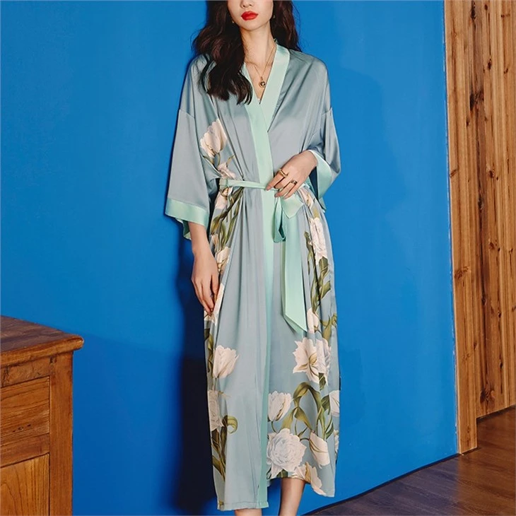 Custom Printed Cozy Soft 100% Mulberry Silk Nightgown